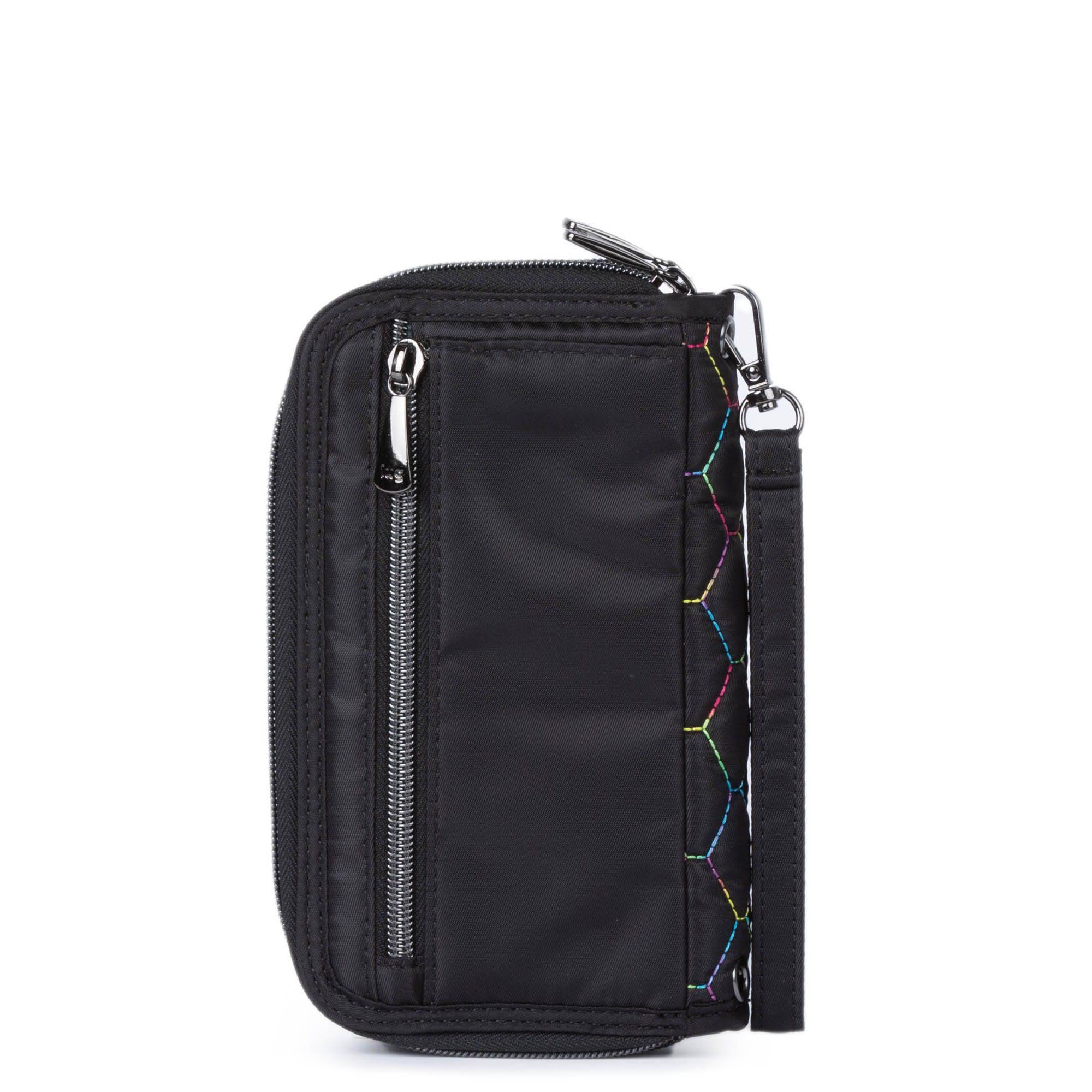Tram Zip RFID Wallet - BLACK RAINBOW STITCH - Tram_Zip_BlackWRainbow_04